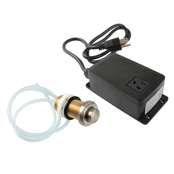 Single Outlet Garbage Disposal Air Switch Kit, Brushed Nickel